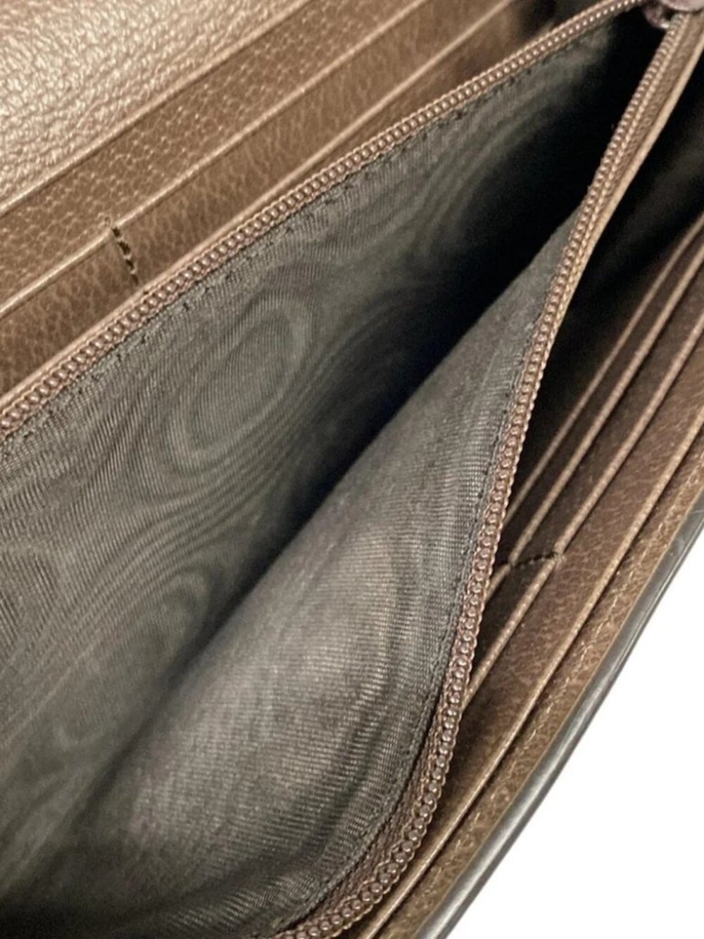 GUCCI Ophidia 523153 Beige Ebony Dark Brown PVC Leather Long Wallet - Picture 5 of 13